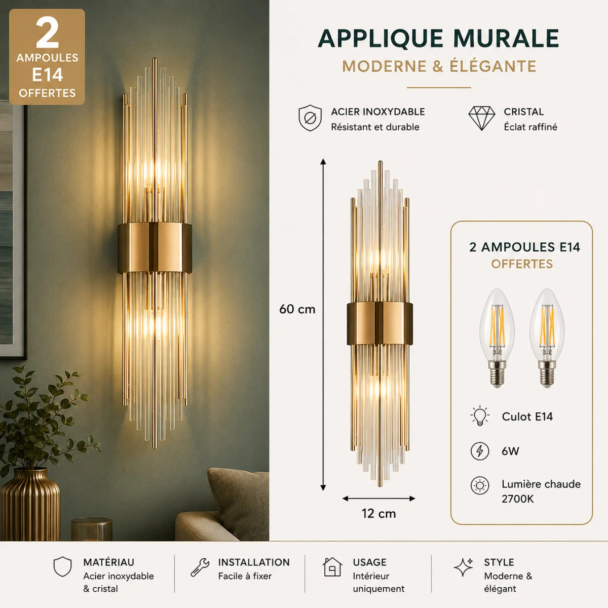 Applique murale OTOYA Slim