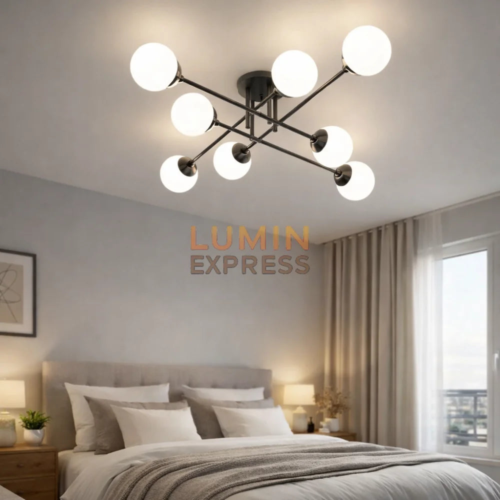 Plafonnier LAYALI Black 8 Branches