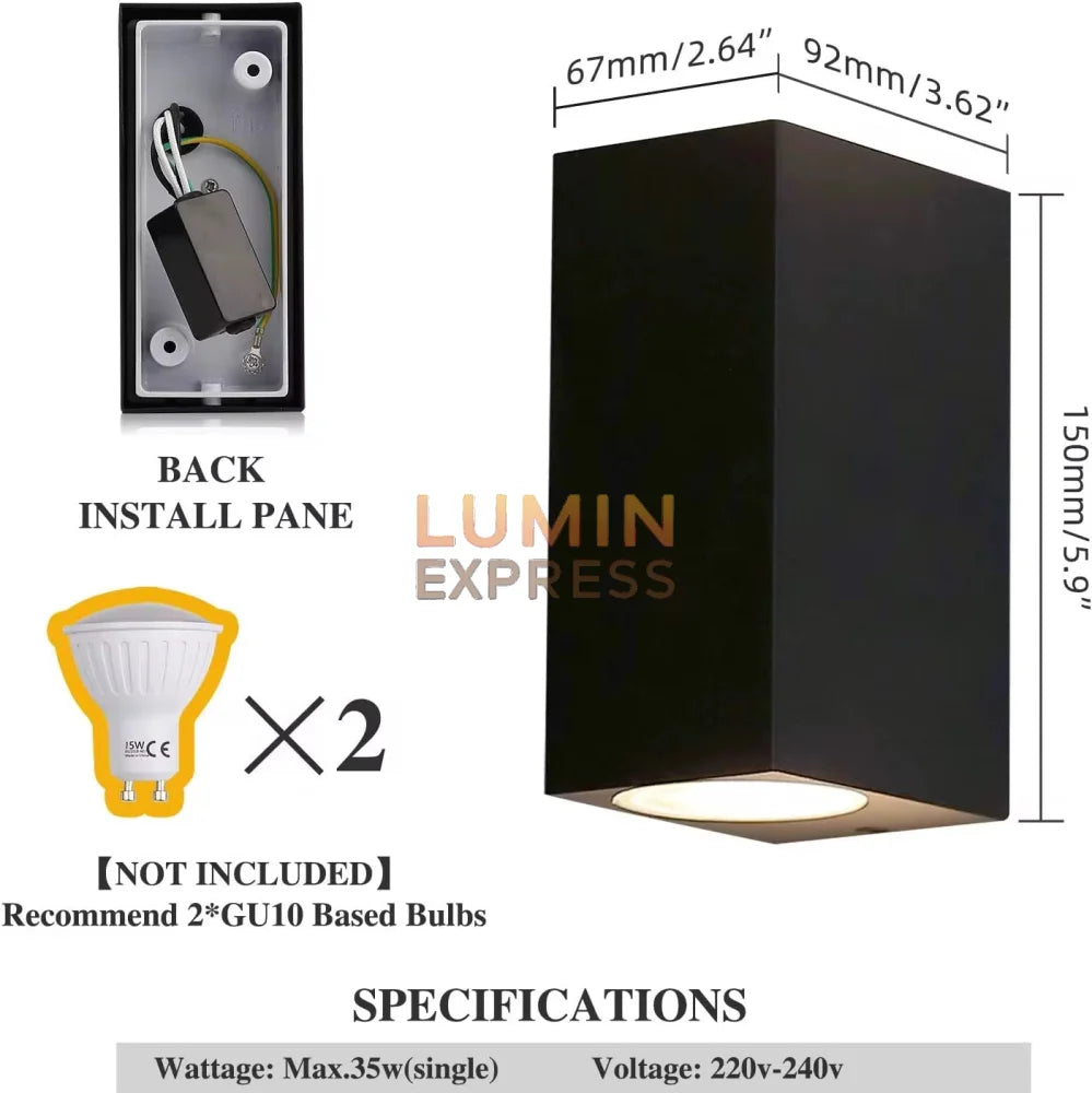 Applique murale VARESO Carré Black