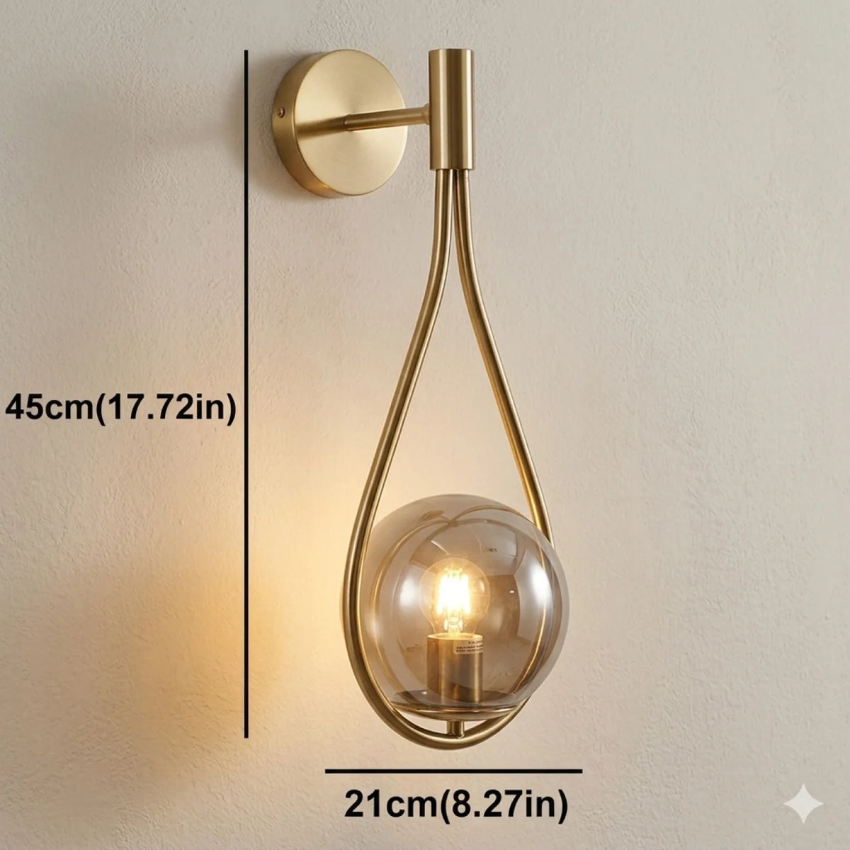 Applique murale PLATA Gold Ambre