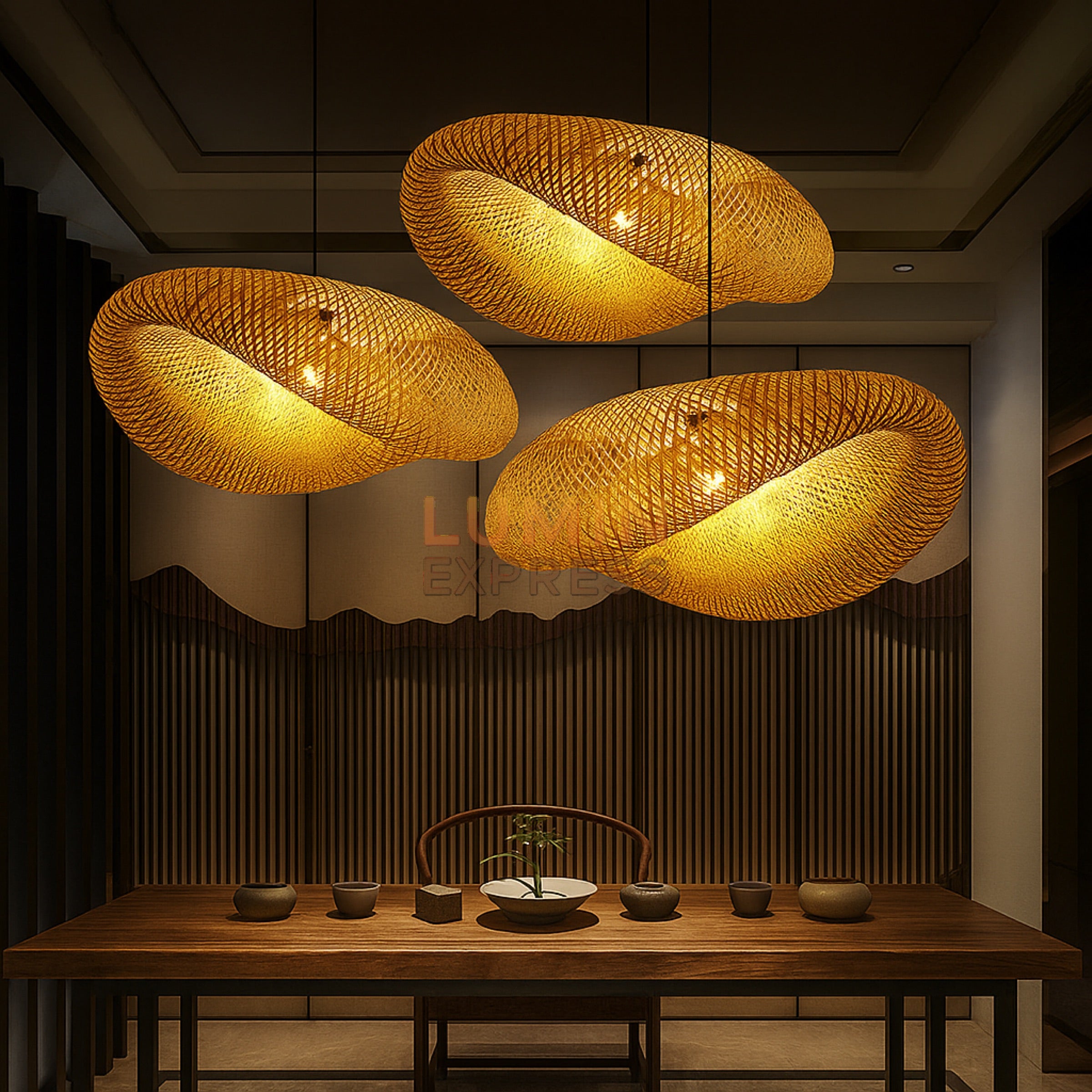 Suspension TENZO en Bambou