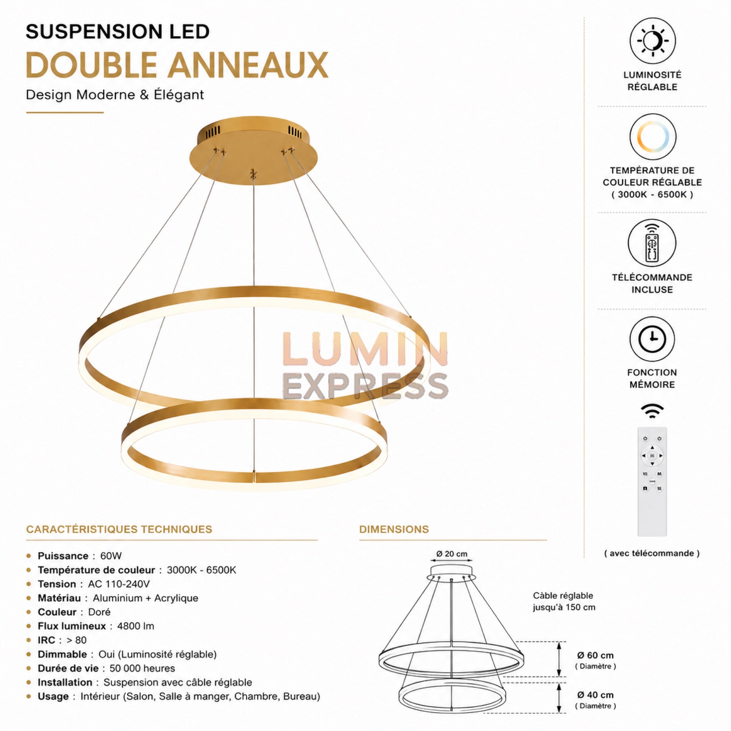 Suspension ELITE DUO Gold