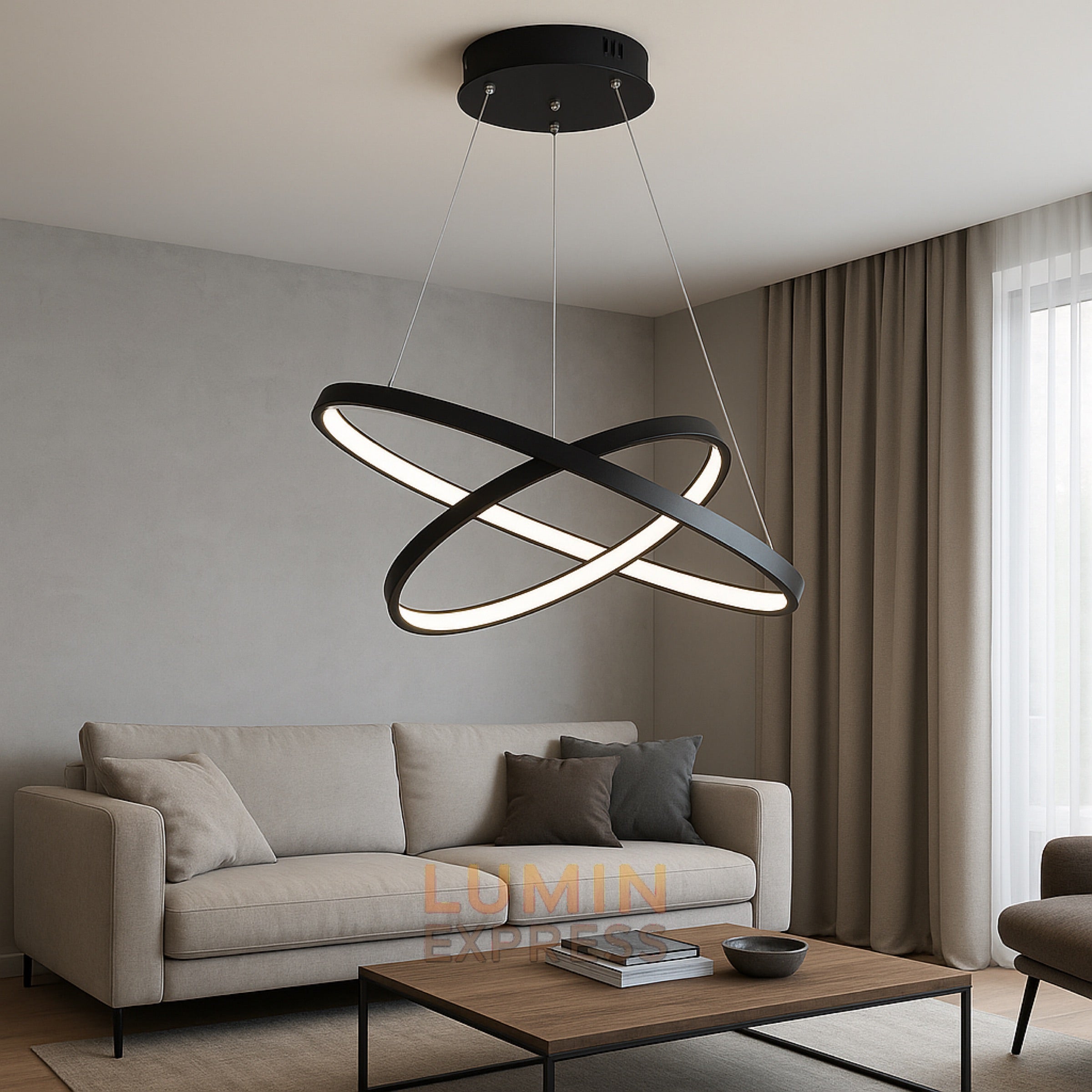 Suspension LISBON Black 60cm
