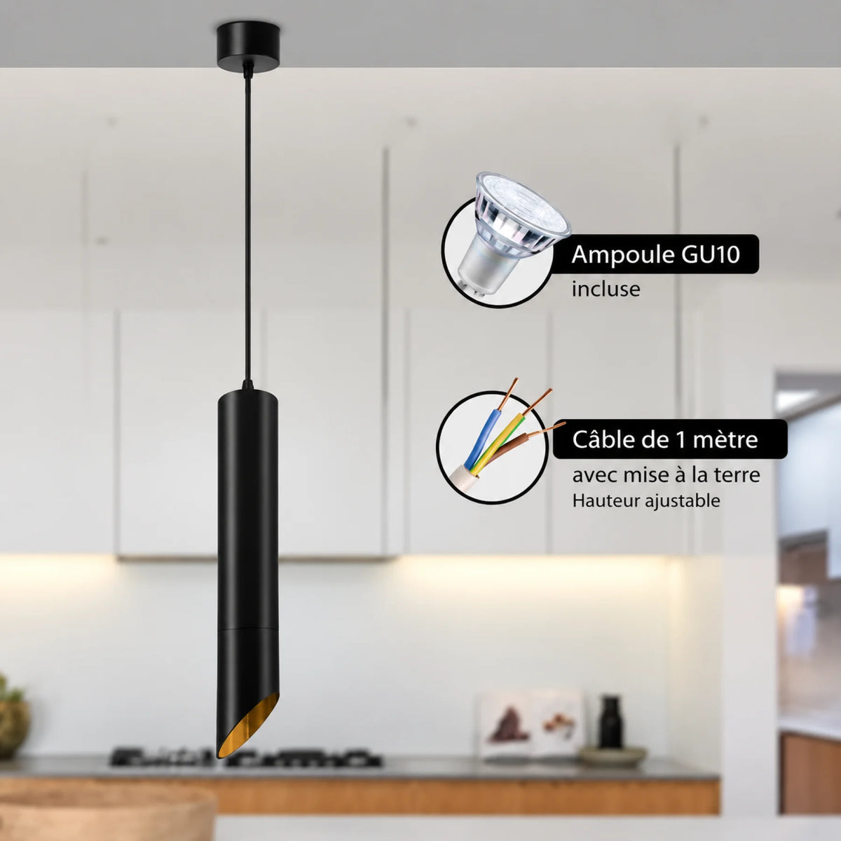 Suspension LOTUS Black 35 cm