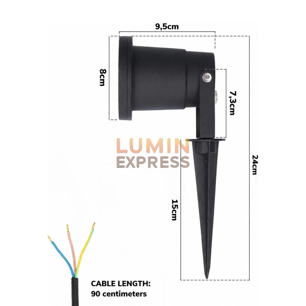 Spot LED Extérieur avec Piquet GU10 IP65 Noir