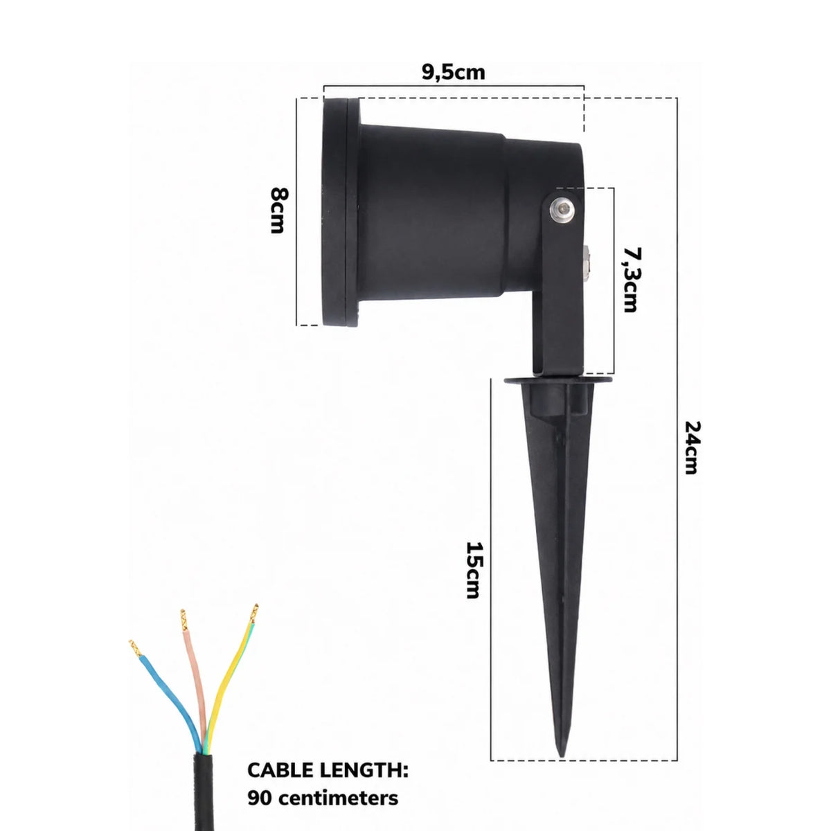 Spot LED Extérieur avec Piquet GU10 IP65 Noir