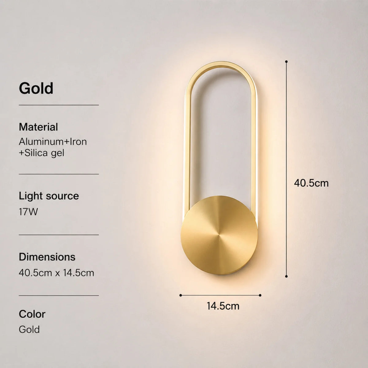 Applique murale STANLEY Gold