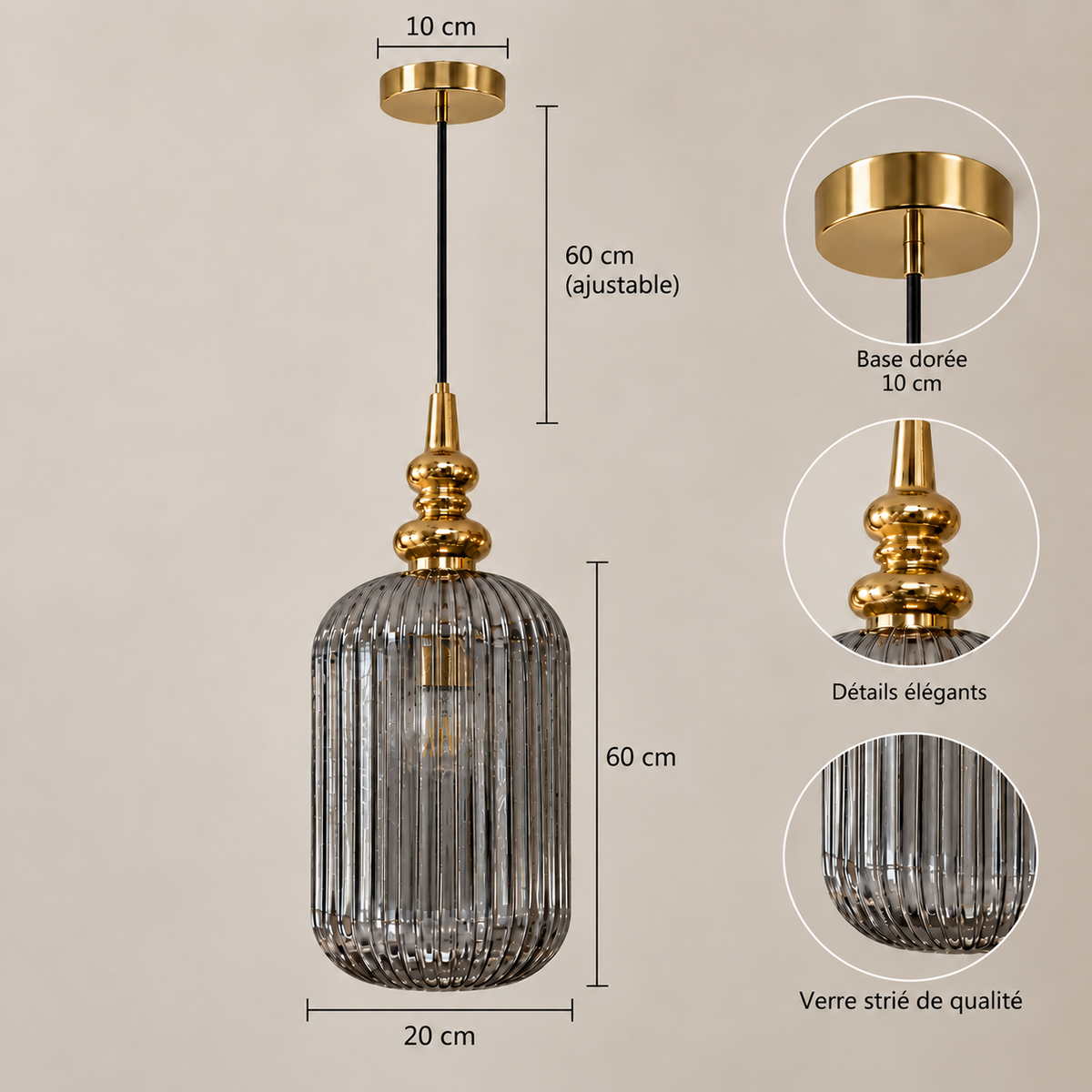 Suspension HELSINKI Smokey