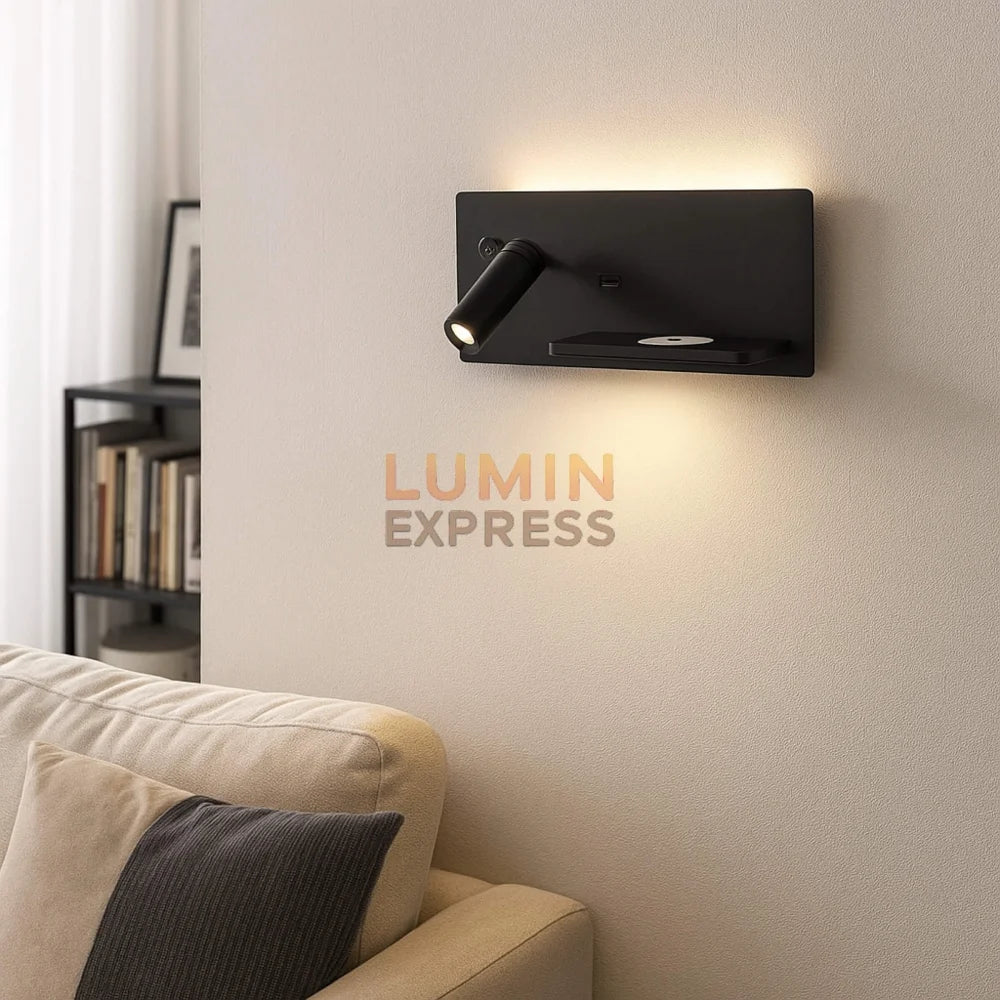 Applique murale liseuse chargeur sans fil disponible chez LUMINEXPRESS | Luminaire Maroc 