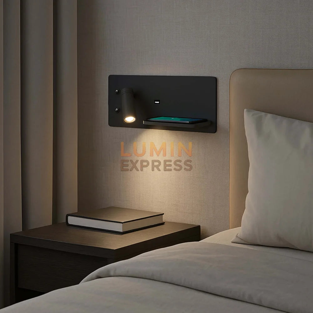 Applique murale liseuse sans fil noire design moderne – éclairage chambre Maroc