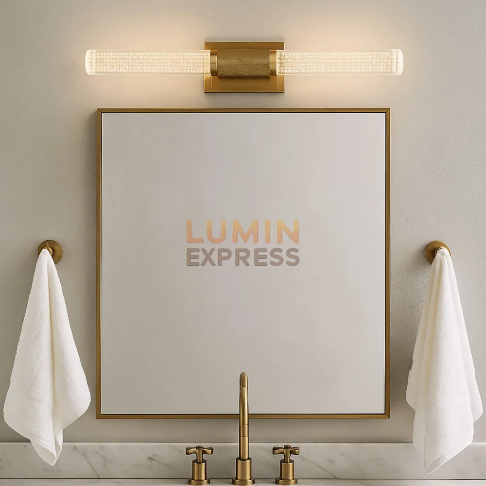 applique miroir orbis gold design doré pour salle de bain au maroc