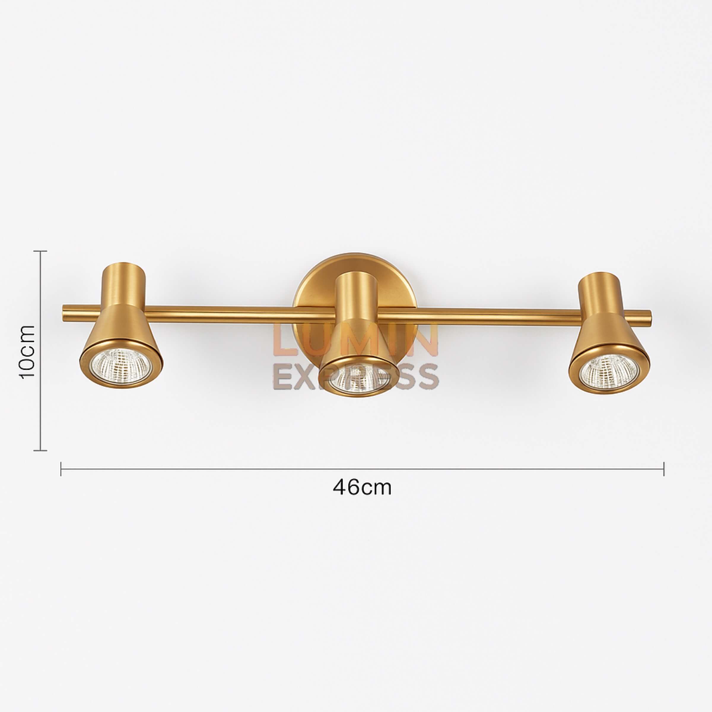 Luminaire mural doré 46 cm, spots orientables, design minimaliste et moderne – salle de bain ou salon – Luminexpress Maroc
