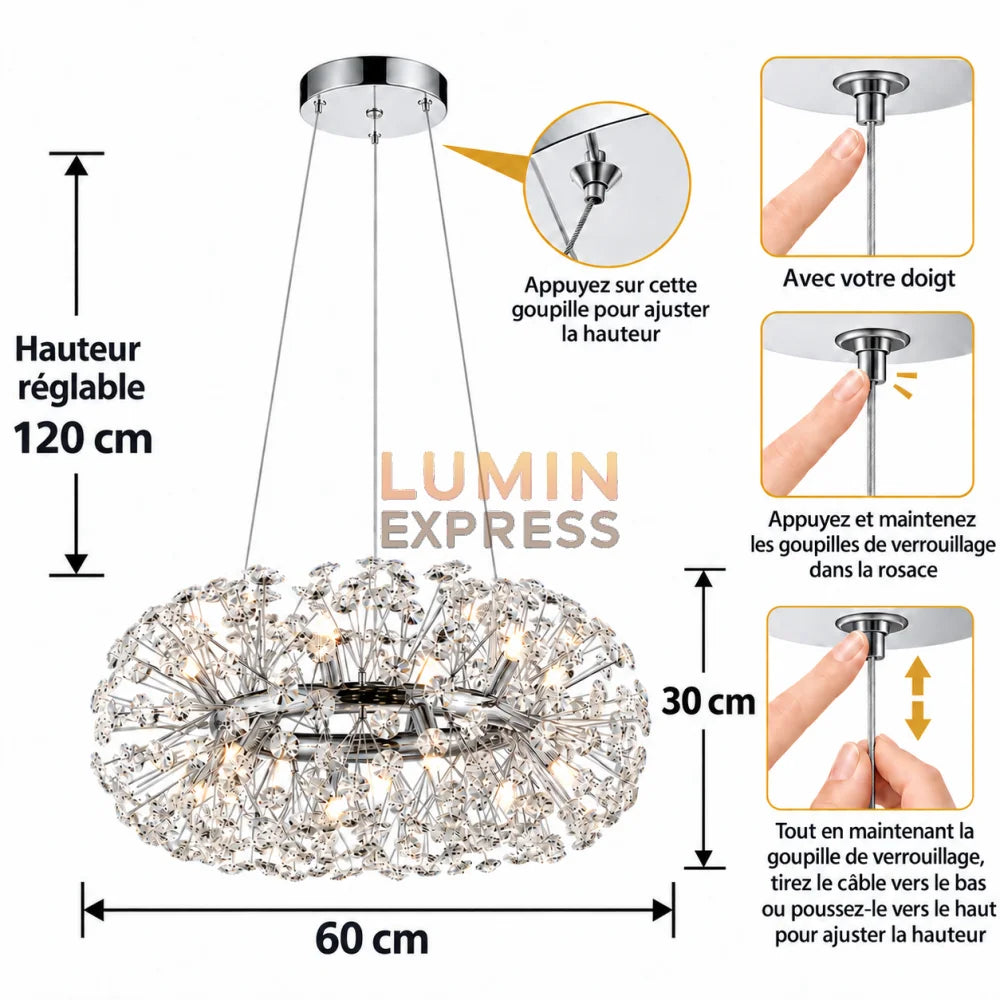 Lustre CLASSICO Silver 60cm