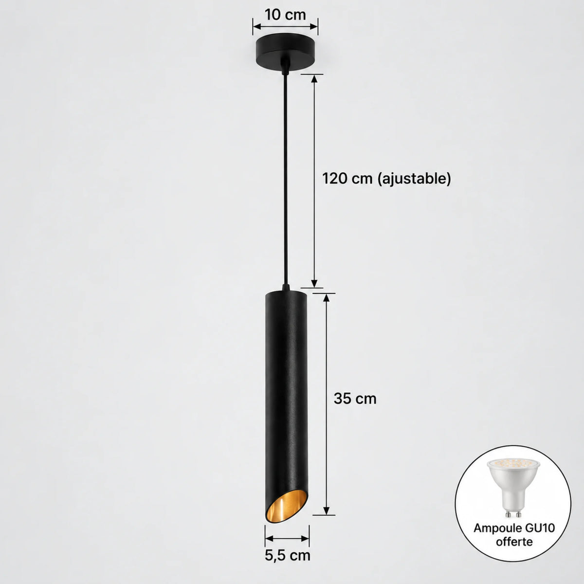Suspension LOTUS Black 35 cm