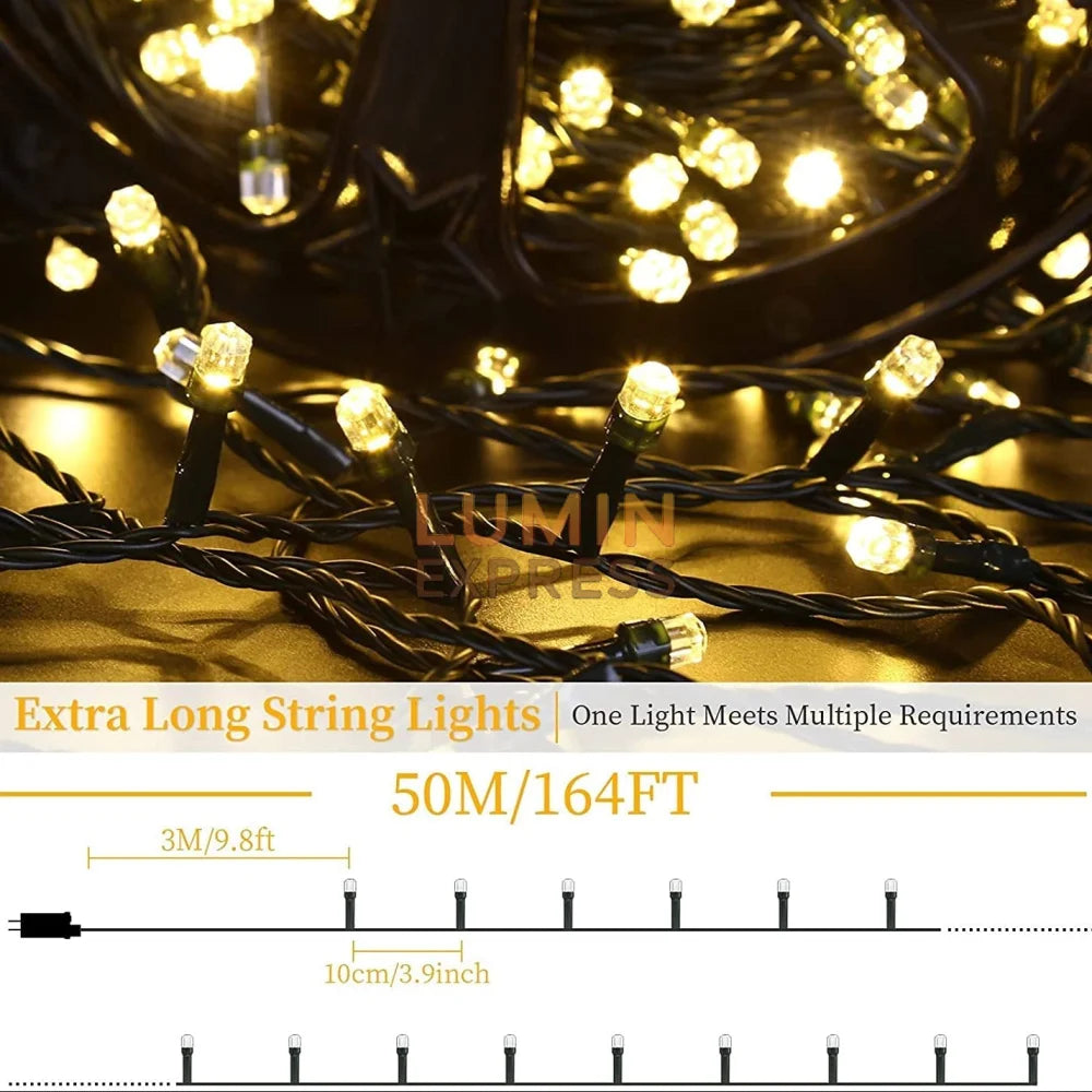 Guirlande 50M LED Jaune étanche