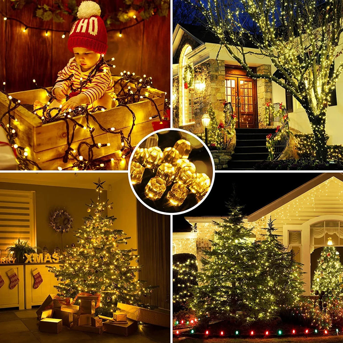 Guirlande 50M LED Jaune étanche