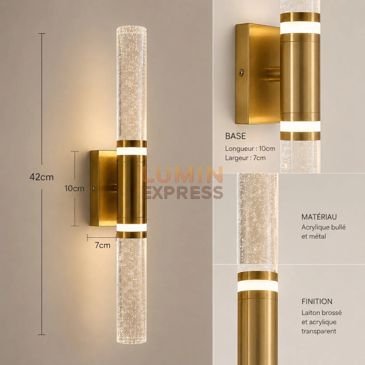 Applique murale CALYPSO Gold M1
