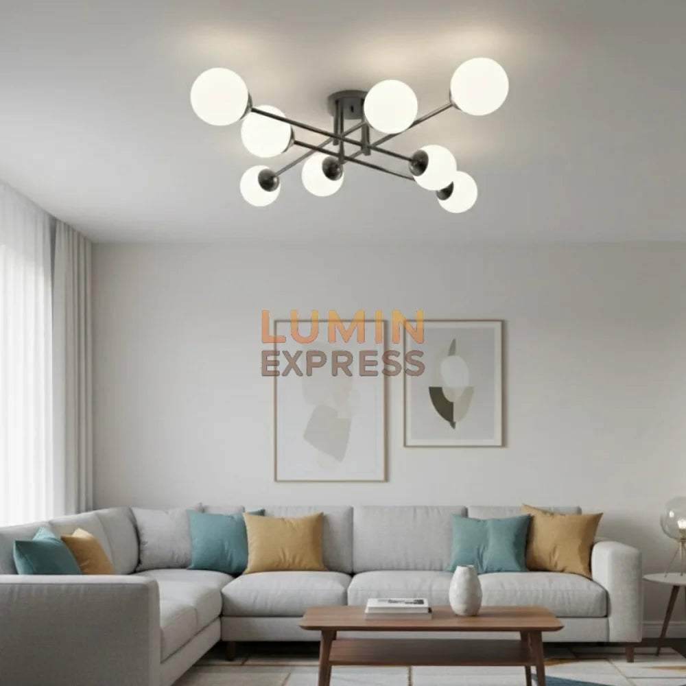 Plafonnier LAYALI Black 8 Branches