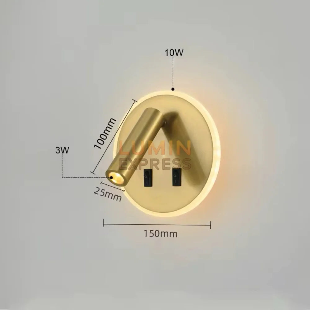 Applique murale liseuse HALO Gold