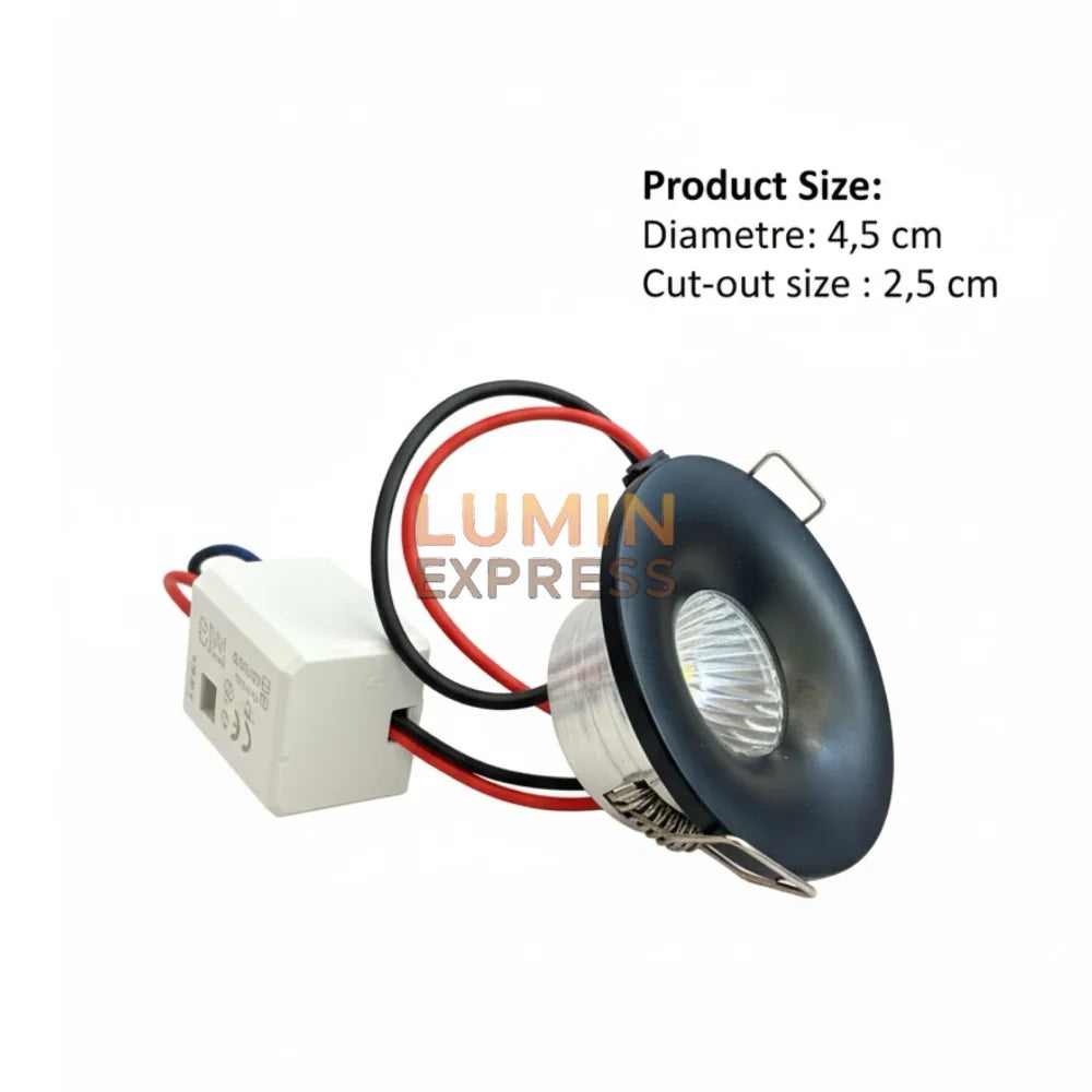 Mini Spot LED Noir Encastrable pour niche