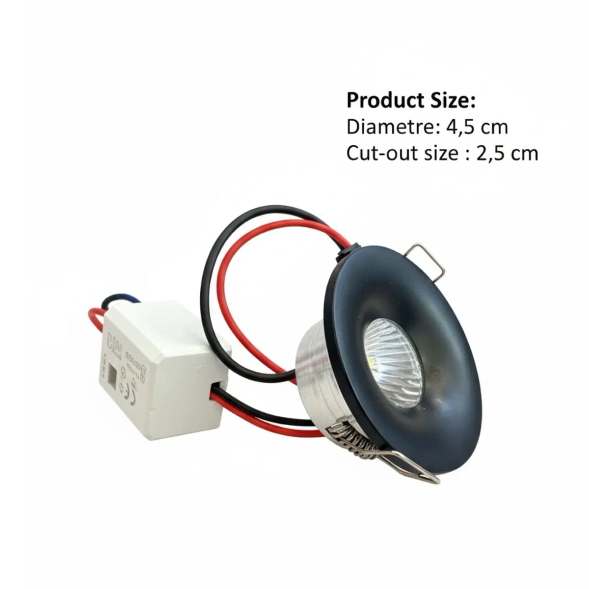 Mini Spot LED Noir Encastrable pour niche