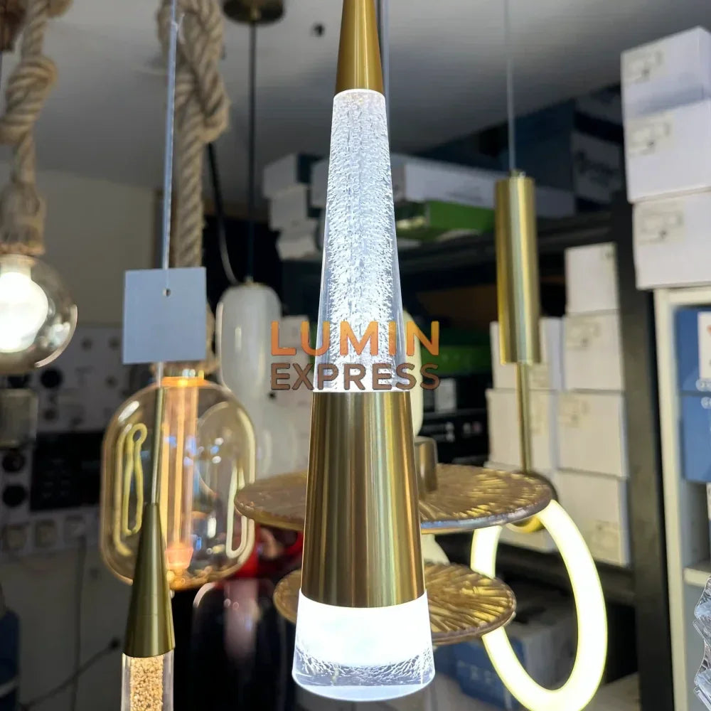 Luminaire suspendu FLAMIA Triple Gold – finition Gold Orange – Luminaire Maroc