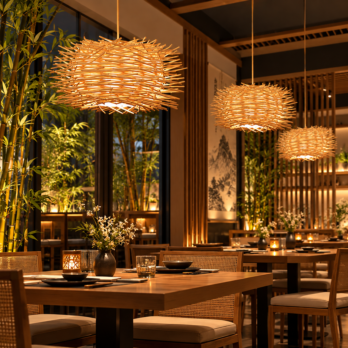Suspension NESTA en Bambou