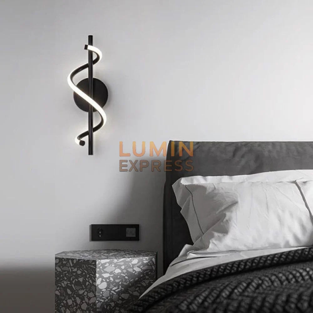 Luminaire mural torsadé noir – applique contemporaine Luminexpress Maroc