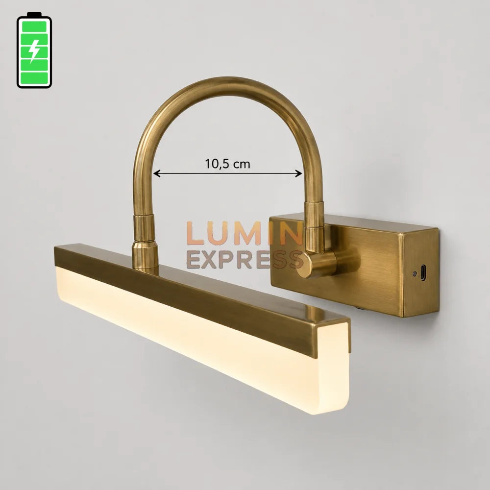 Applique LED rechargeable dorée pour éclairage de tableau au Maroc