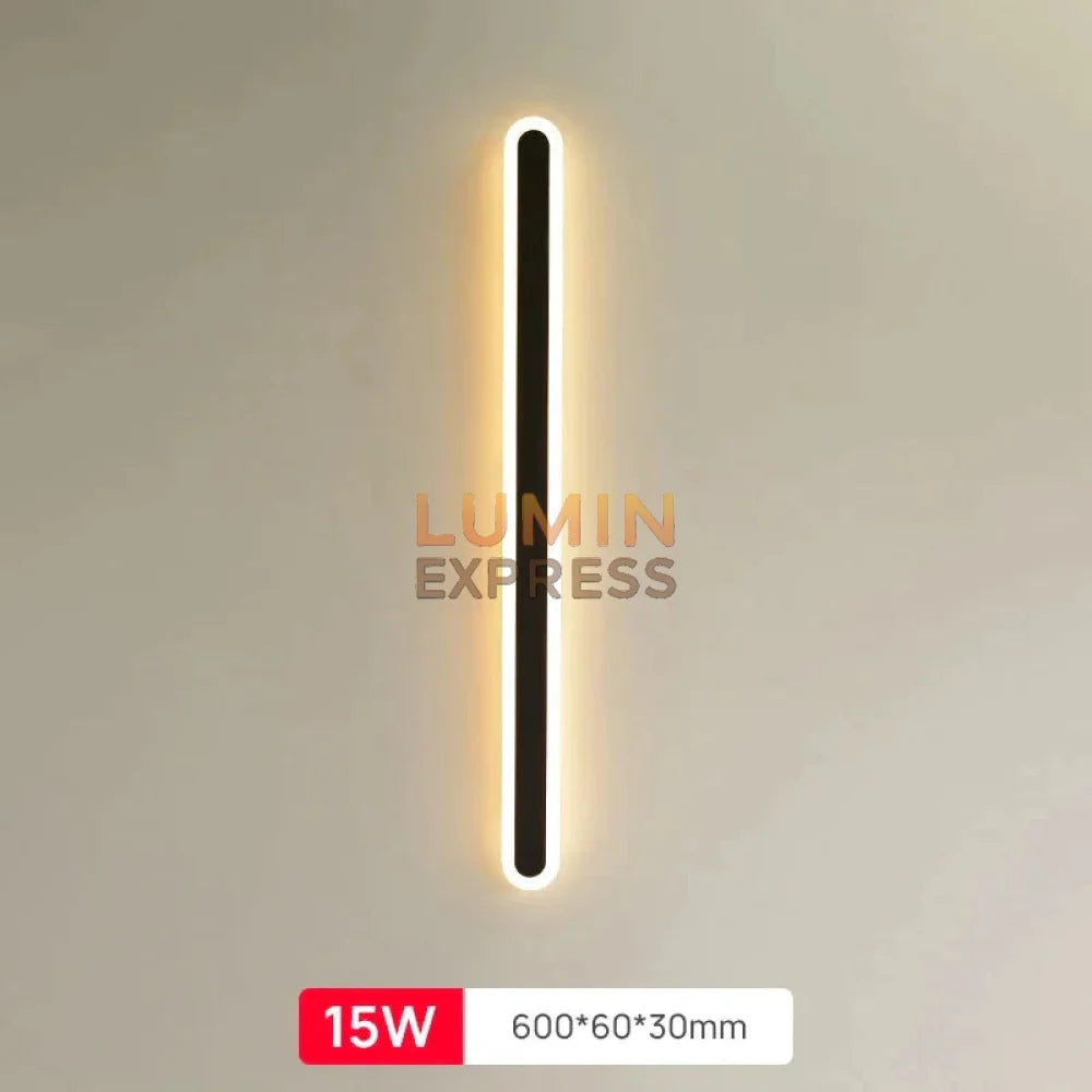 Applique murale LED noire 60 cm – éclairage mural vertical – Maroc