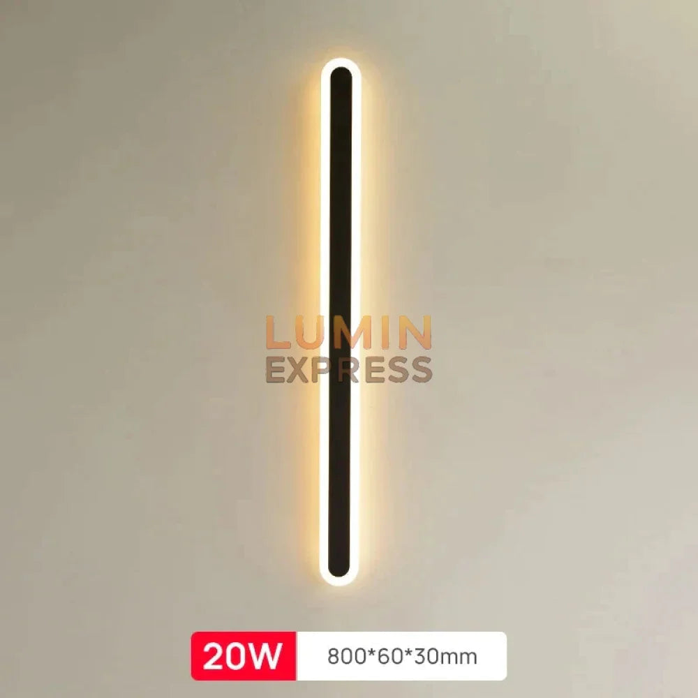 Applique murale LED noire 60 cm – éclairage mural vertical – Maroc
