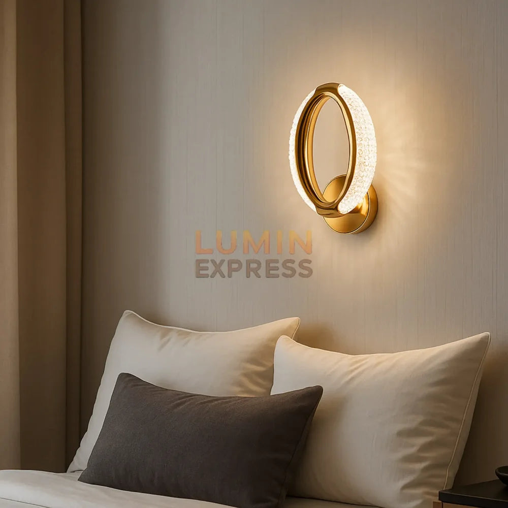 Applique murale Hinata dorée design moderne au Maroc