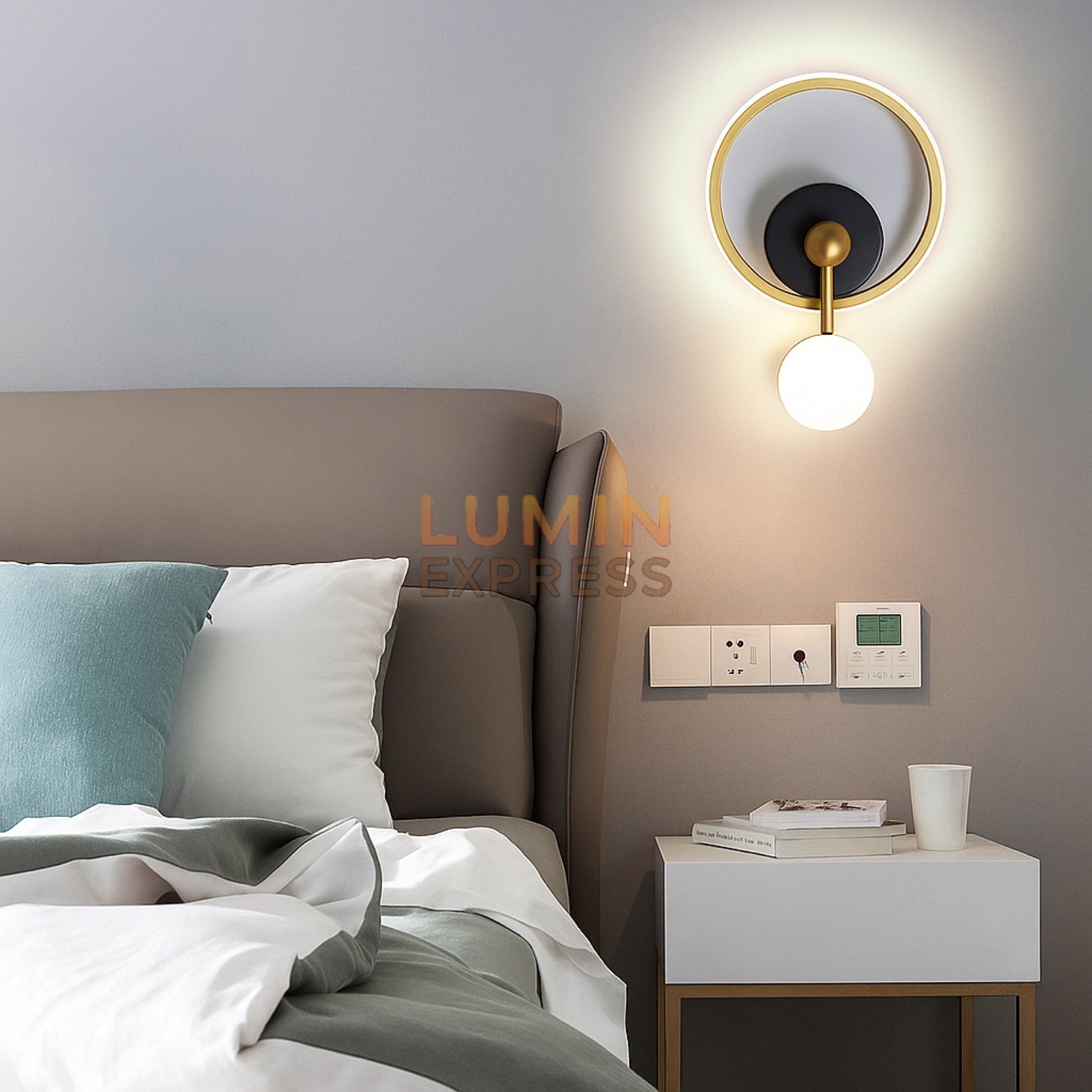Applique murale PANTERA noir et doré LED design moderne au Maroc