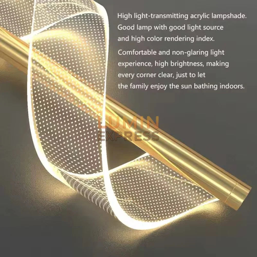 Applique murale LED dorée Twister – luminaire décoratif haut de gamme au Maroc