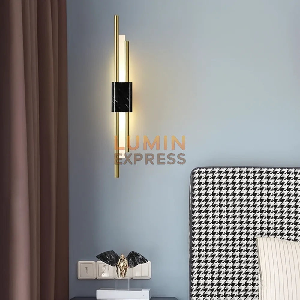 Applique murale luxe doré et marbre noir VERDUN – Luminexpress – décoration intérieure Maroc