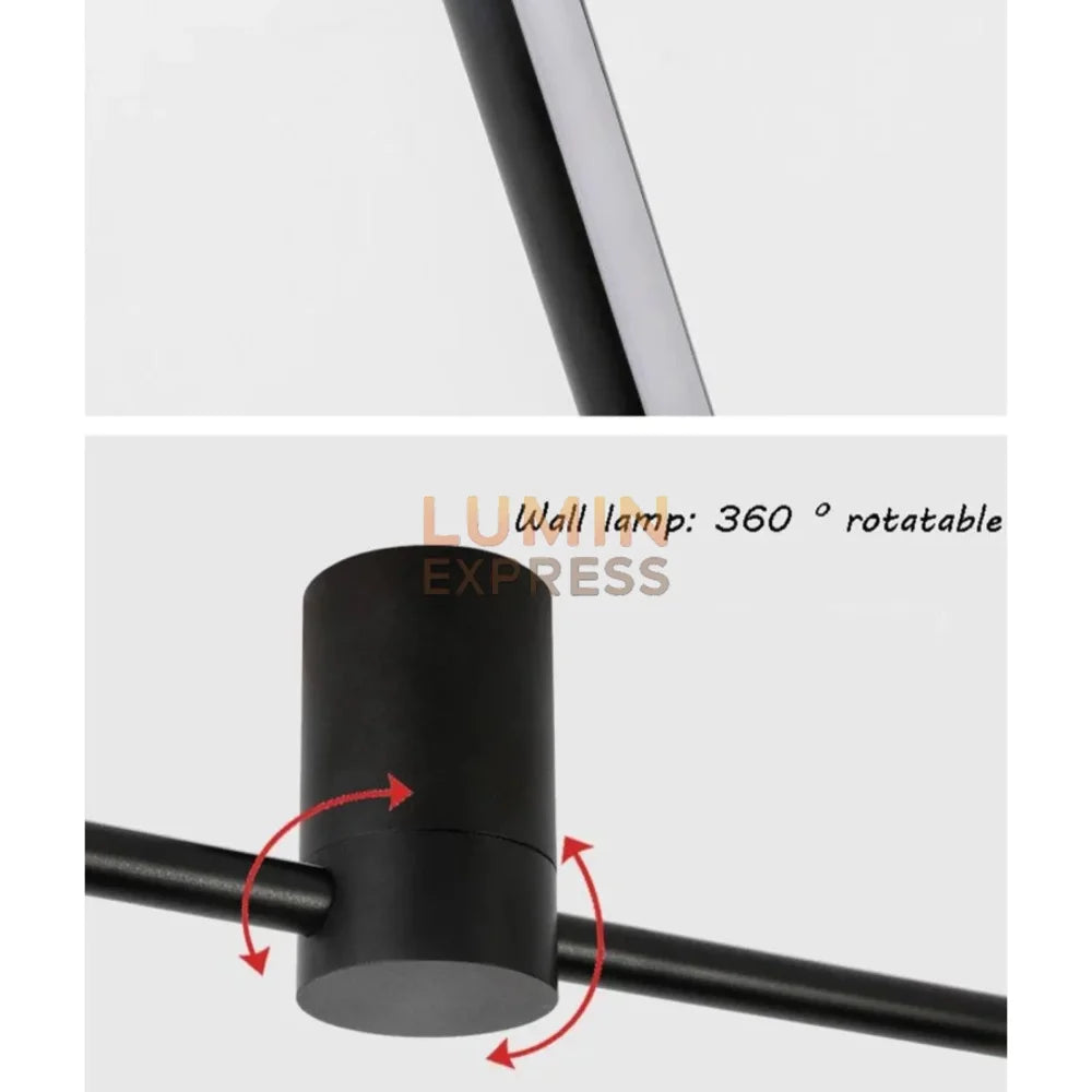 Applique décorative VERTIGO Black 80 cm – Luminaire mural noir tendance pour décoration contemporaine au Maroc