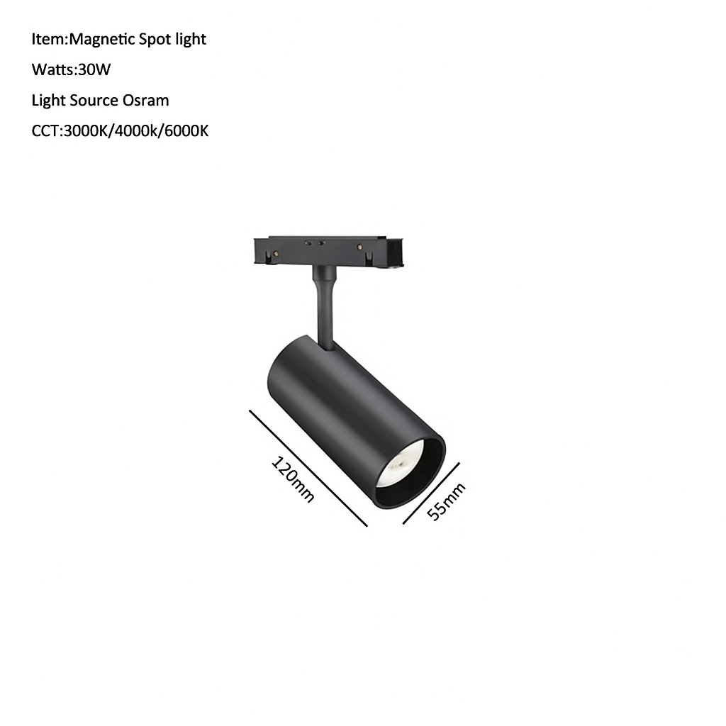 Projecteur LED 4000K pour rail magnétique