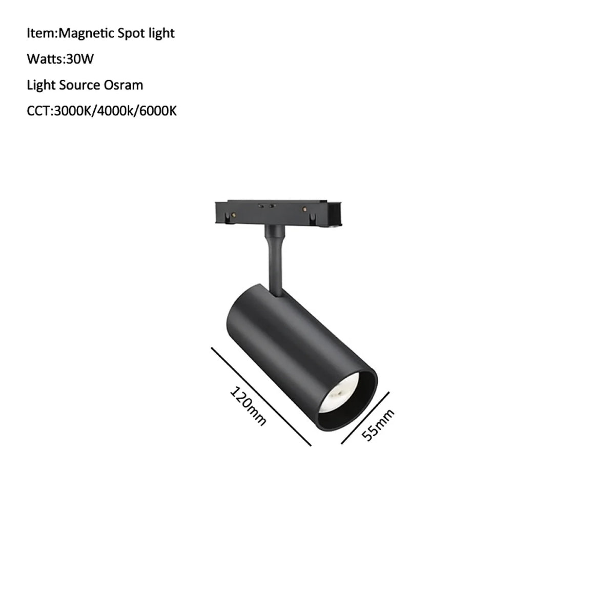 Projecteur LED 3 couleurs pour rail magnétique