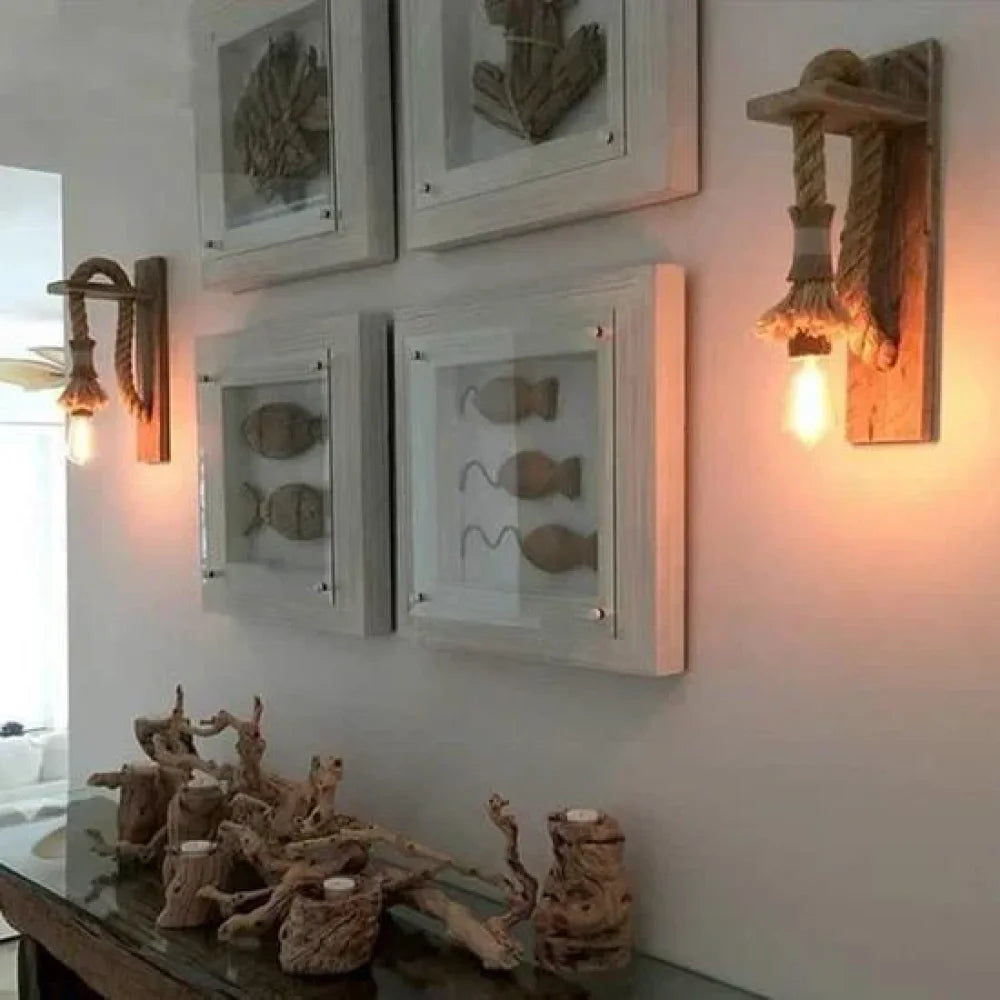 Applique murale corde