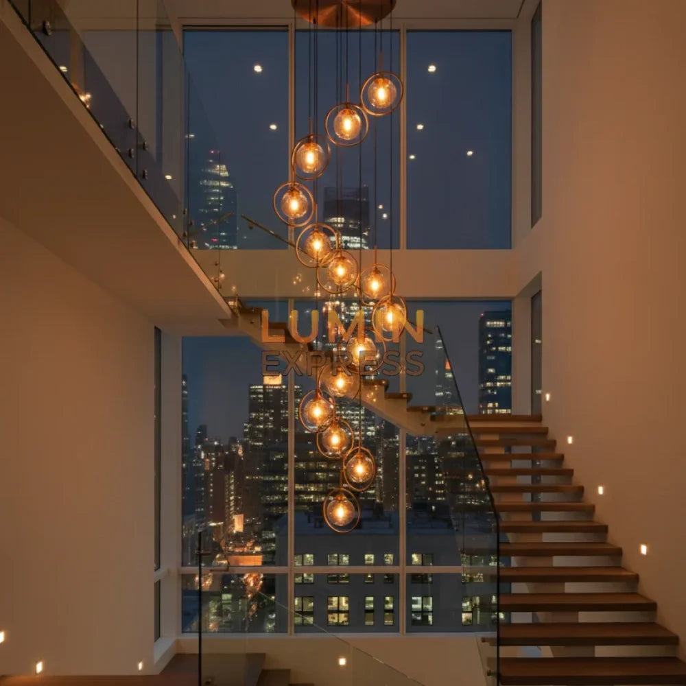 Lustre CLARO doré élégant pour villa et duplex au Maroc