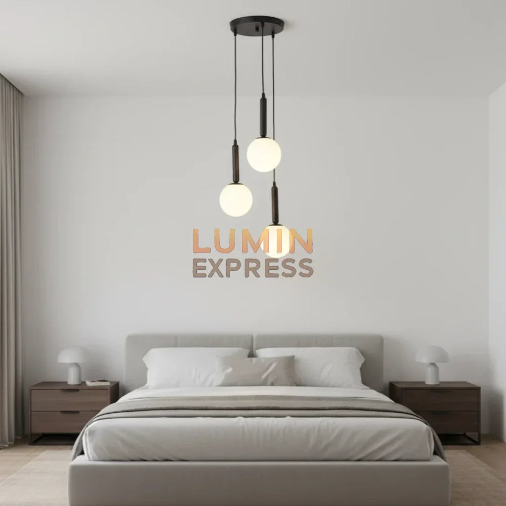 Suspension ISADORA Triple Black réglable – luminaire Maroc élégant