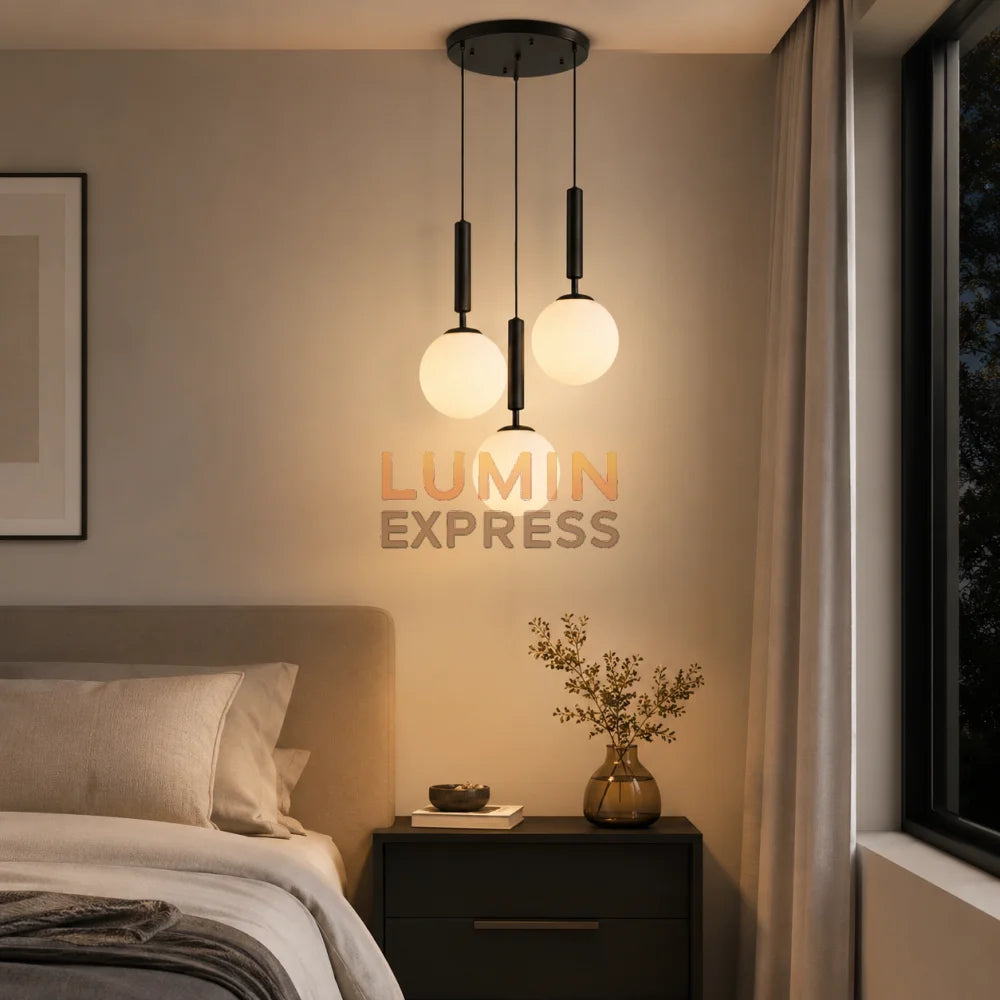 Suspension ISADORA Triple Black réglable – luminaire Maroc élégant