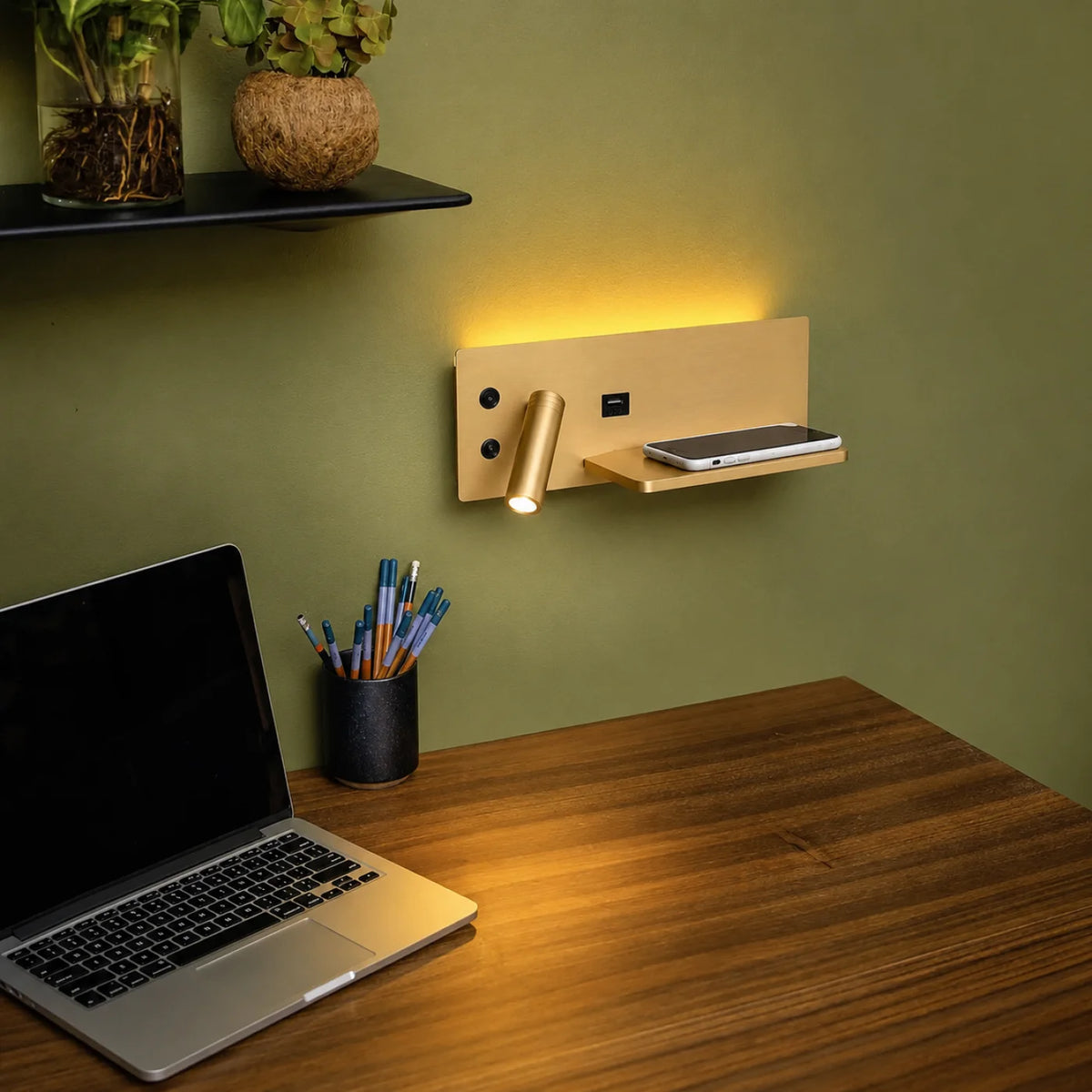 Applique murale Liseuse Wireless Gold