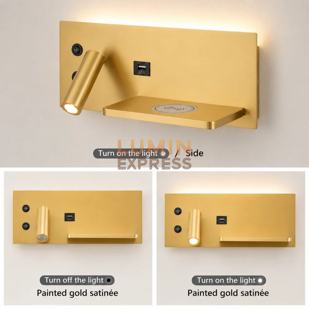 Applique murale Liseuse Wireless Gold