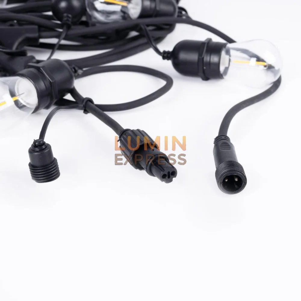 Guirlande Guinguette Extérieure Étanche IP65 10M avec 15 Douilles E27 Noires