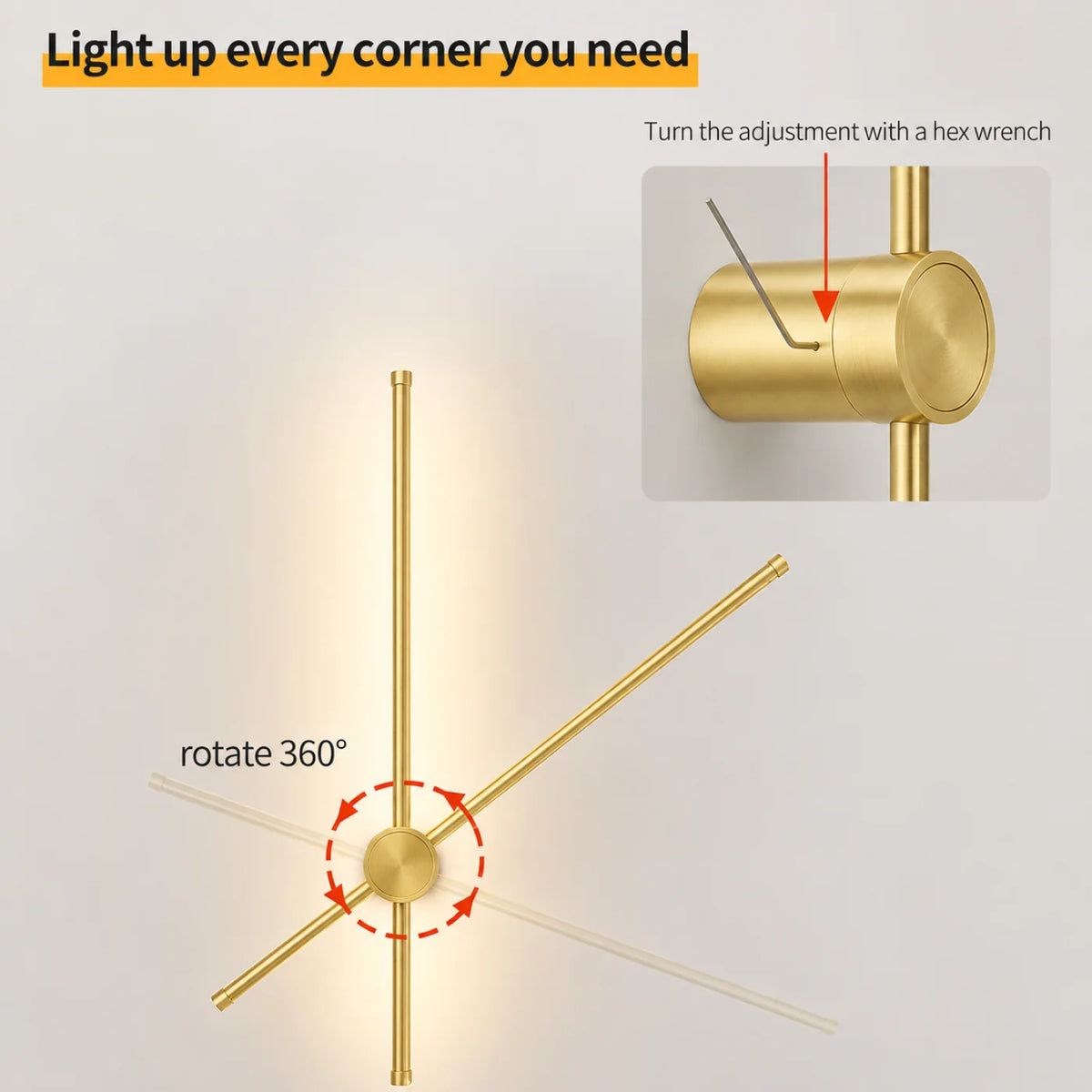 Applique murale VERTIGO Gold 60 cm