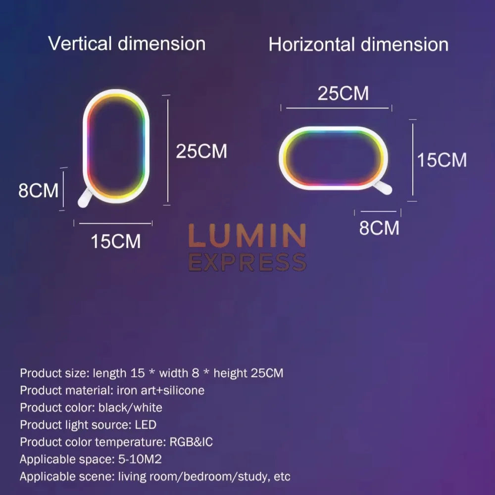 Lampe de chevet moderne AURA avec lumière multicolore