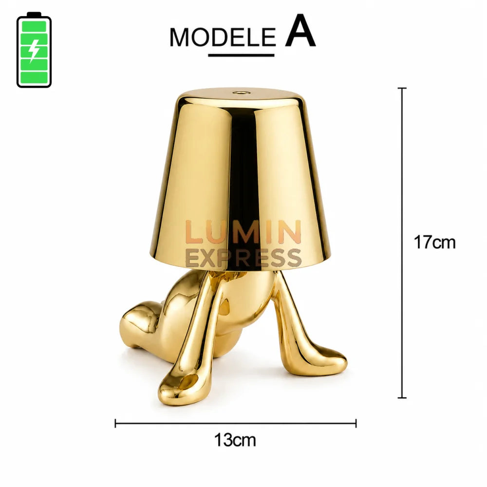 Lampe de chevet TEDDY A Gold sans fil à éclairage LED dimmable