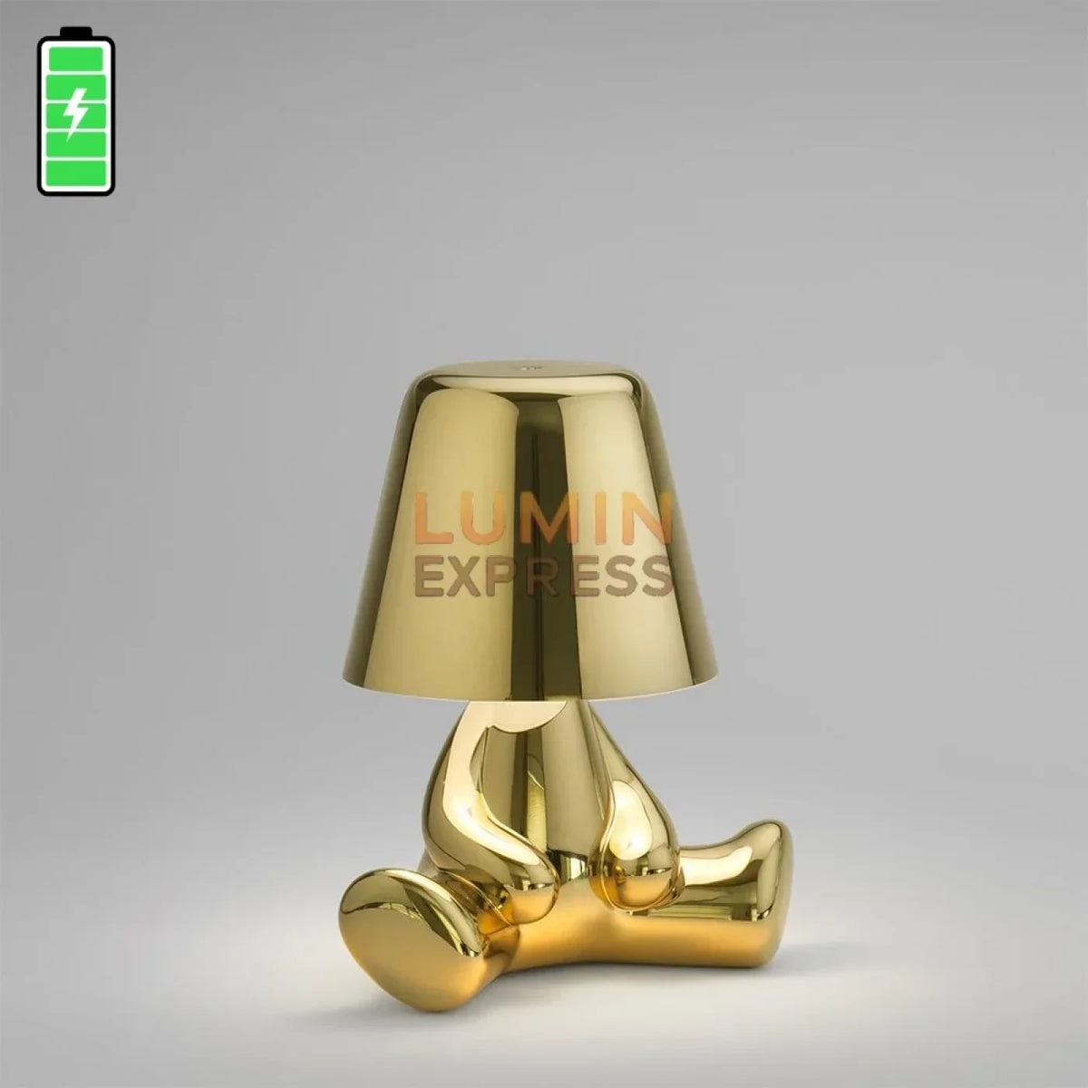 Lampe de table décorative dorée TEDDY à LED rechargeable