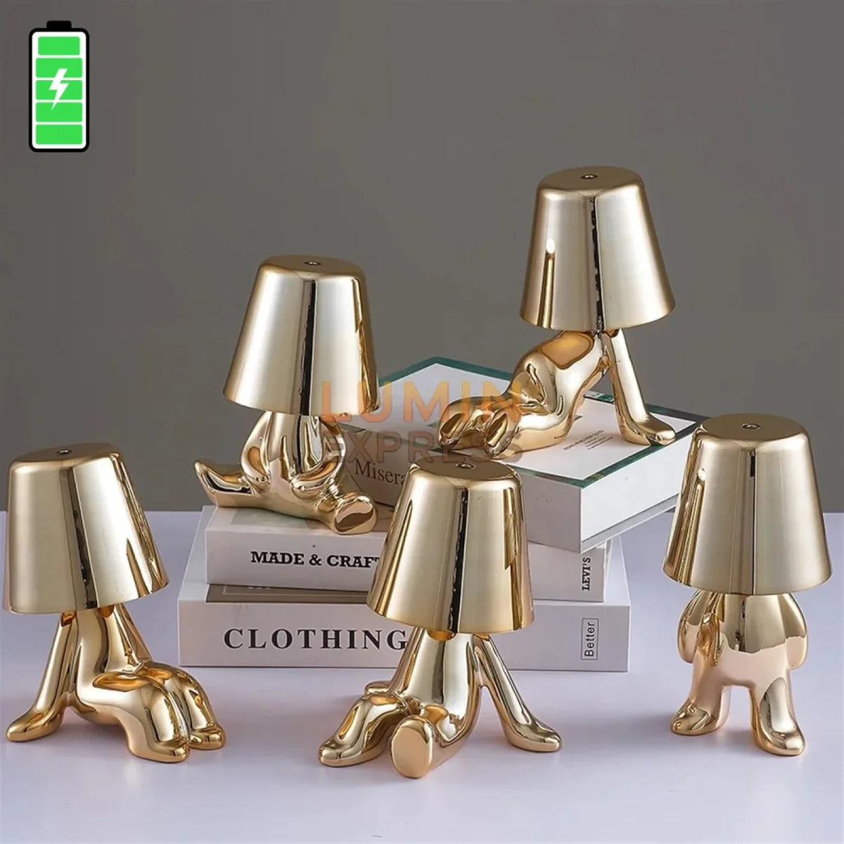 Lampe sans fil TEDDY Gold à commande tactile pour intérieur